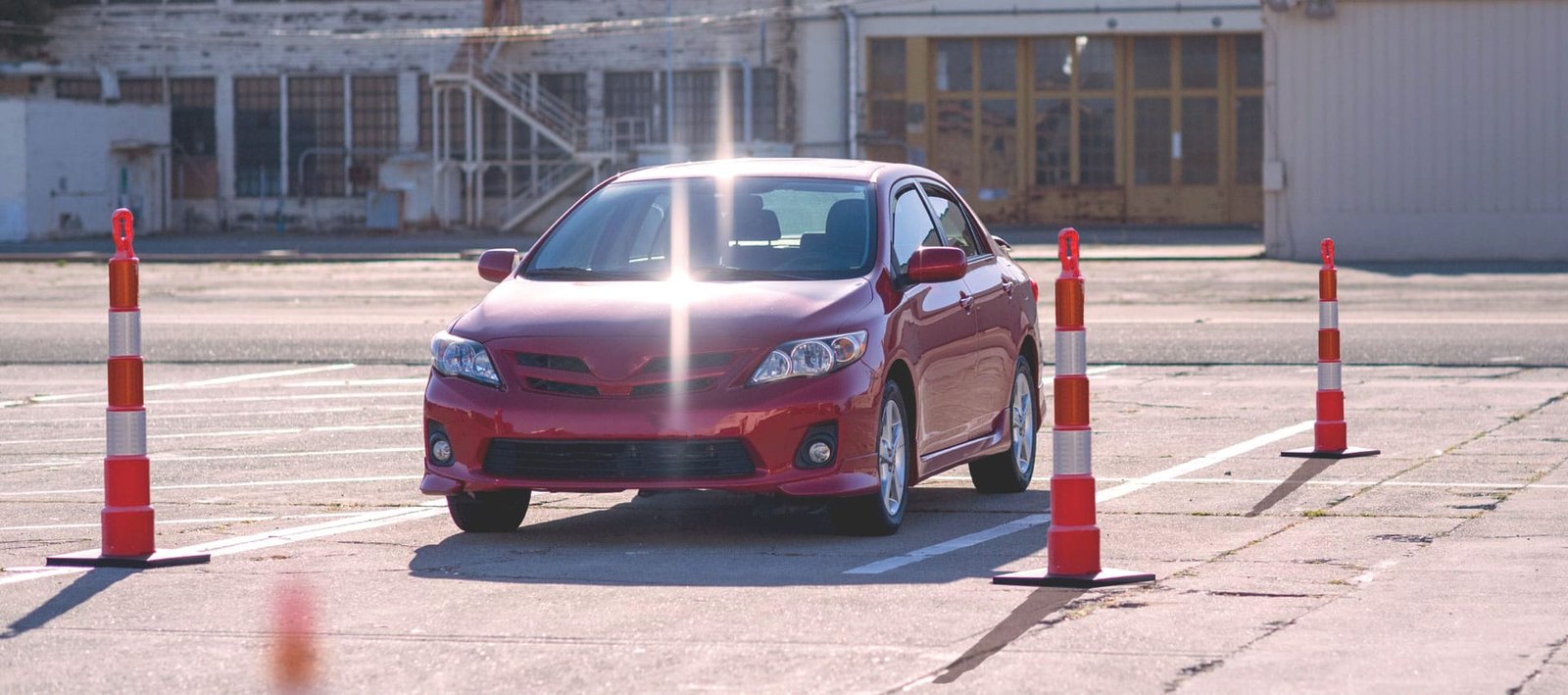 parked red car parked red car