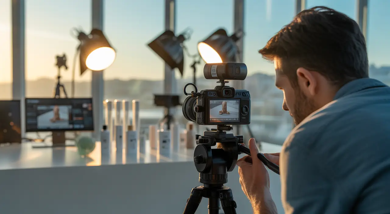 Short-form video production studio shoot