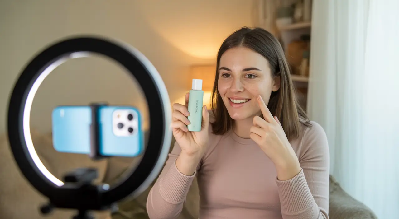 UGC skincare product review video creator at home UGC skincare product review video creator at home